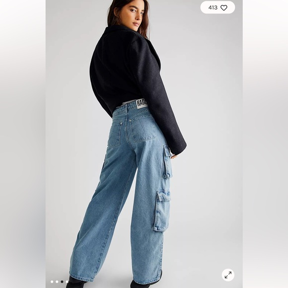 Free People Ragged Priest Wide Leg Combat Jean - Picture 2 of 12